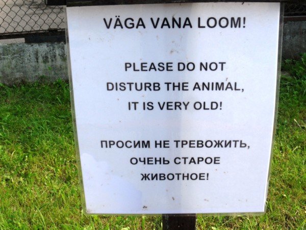 Tallinn Zoo sign