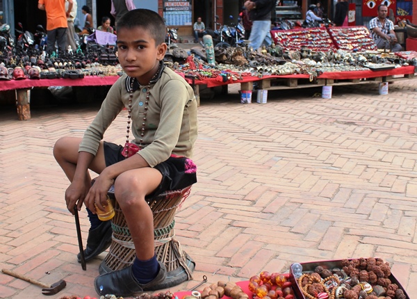 Child vendor in Durbar Square
