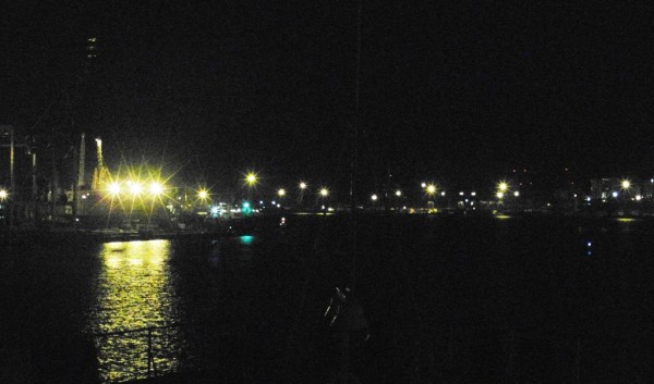Ilyichevsk harbor at night