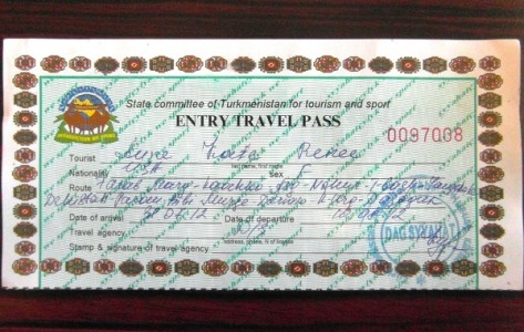 Turkmenistan entry travel pass